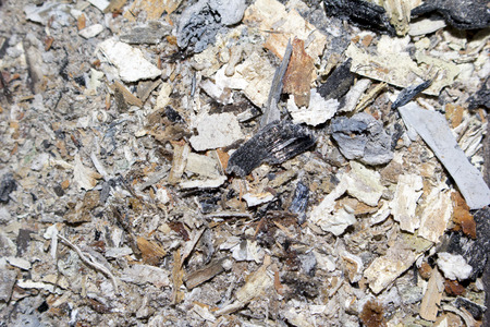 Grey ashes from the Russian furna ceclose upの写真素材