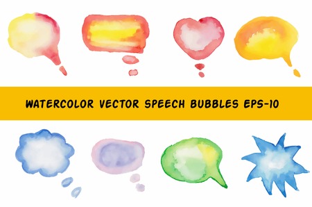 watercolor speech bubbles. のイラスト素材