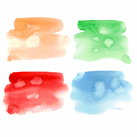 watercolor texture splash set. colorful hand-drawn backgroundのイラスト素材