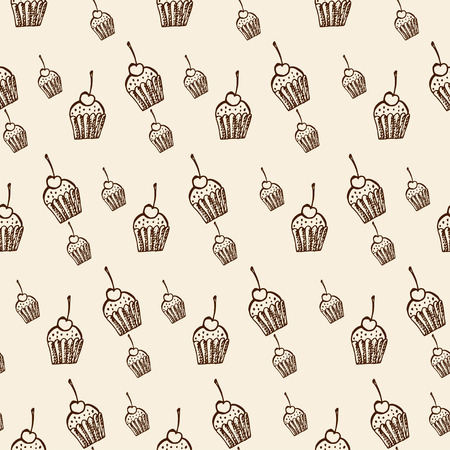 hand drawn birthday doodle seamless pattern. vector illustrationのイラスト素材