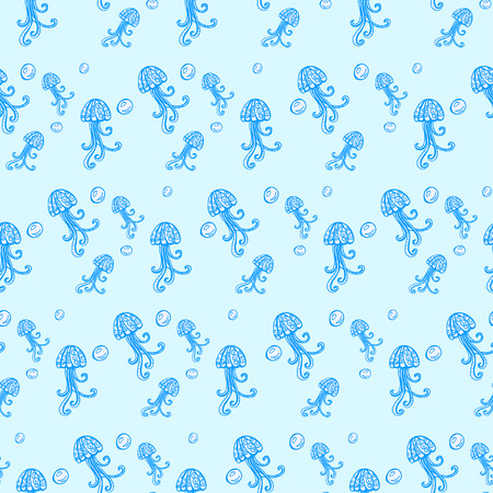 medusa doodles seamles hand drawn  seamless patternのイラスト素材