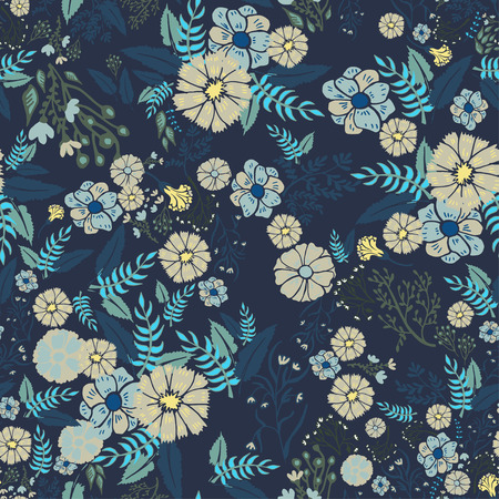 Abstract flowers seamless pattern. Colorful vector backgroundのイラスト素材