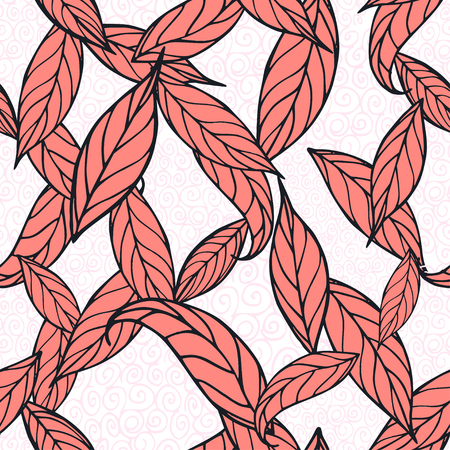 autumn leaves seamless pattern. hand drawn のイラスト素材