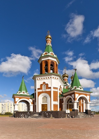 Orthodox temple, Usinsk, North of Russia の写真素材