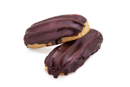 eclair pastry isolated on white