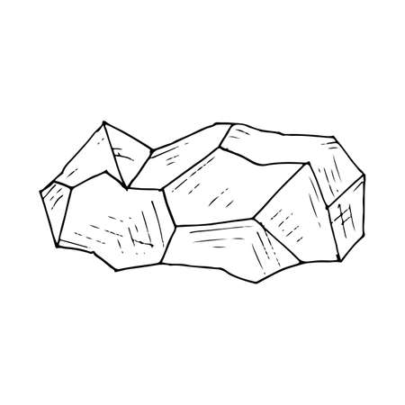 Crystal. Vector cartoon illustration of gemstone. Isolated objects on a white background. Hand-drawn style.のイラスト素材