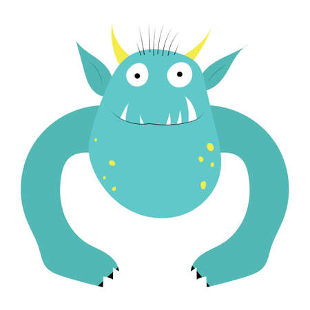 Cute monster. Isolated on white. Vector cartoon illustration. Flat.のイラスト素材