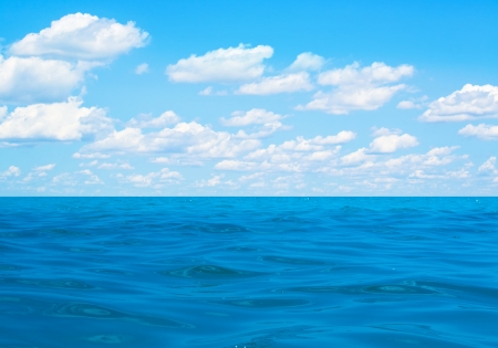 beautiful blue water and sky の写真素材