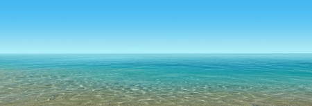 beautiful blue water and sky の写真素材