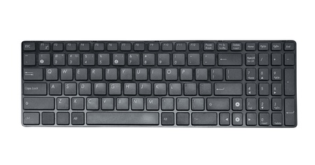 laptop keyboard on a white backgroundの写真素材