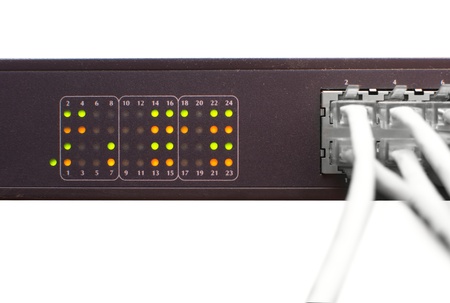 Cable and network switch の写真素材