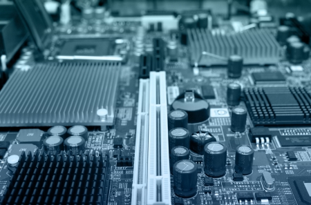 Digital hardware electronic circuit close-up