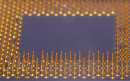 Macro view of processor microchip