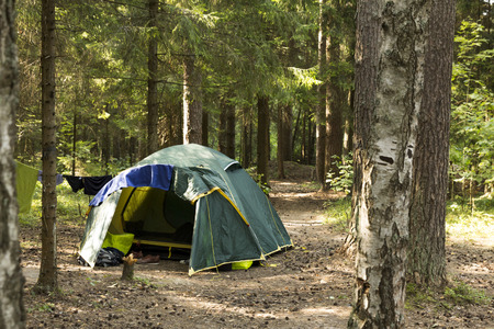 tent in the woods