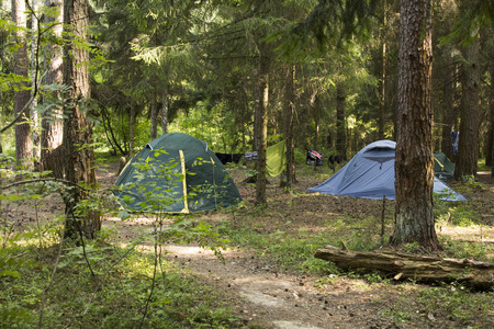 tent in the woods