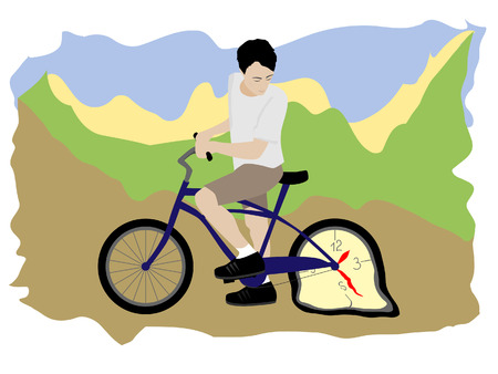 Man with bicycleのイラスト素材