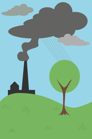 Ecological problem because of pollution of the planetのイラスト素材