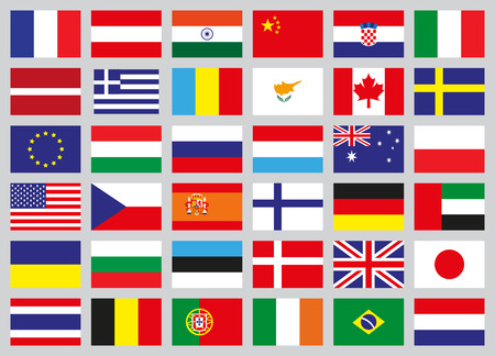 set of flags of different countriesのイラスト素材