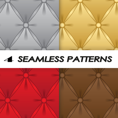 set of seamless patterns with soft upholsteryのイラスト素材
