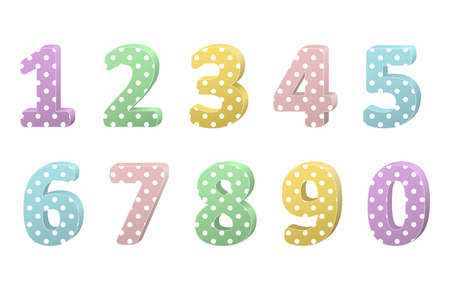 Set of colorful volumetric numbers for birthdayのイラスト素材