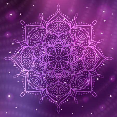 Magic mandala with effects. Vector illustration.の写真素材