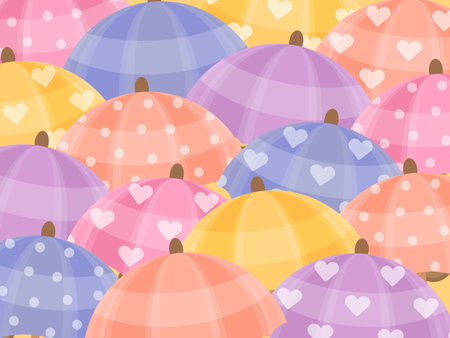 Colorful umbrella. Cartoon background, concept. Vector illustration.のイラスト素材