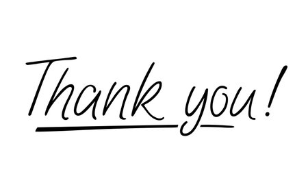 Elegant handwritten Thank You. message, perfect for greeting cards, invitations, or any design needing a personal touch. Vector illustrationのイラスト素材