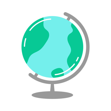 a globe, symbolizing global connectivity, exploration, and world knowledge. Vector illustrationのイラスト素材