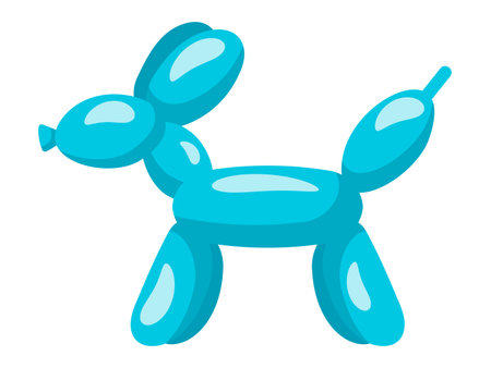 a dog made from blue balloon shapes, perfect for festive and celebratory designs. Vector illustrationのイラスト素材