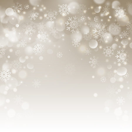 Christmas beige background with snowflakesのイラスト素材