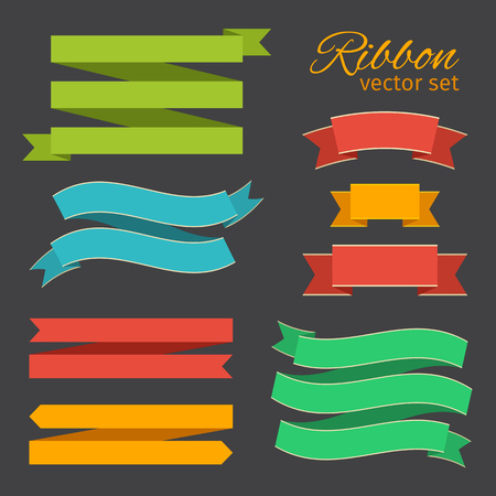 business ribbons vintage style for design. vector setのイラスト素材