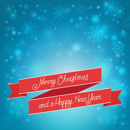 Blue background with snowflakes. Postcard Merry Christmas. vector illustrationのイラスト素材