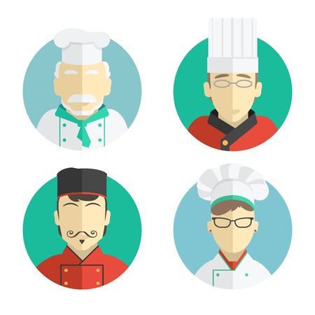illustration of flat design. the chef icons collectionのイラスト素材