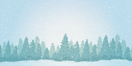 Vintage winter noontimet forest landscape. vector illustrationのイラスト素材