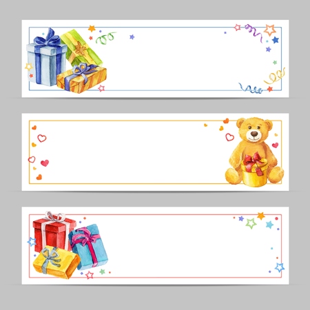 Set of banners Gifts for the holidays. のイラスト素材