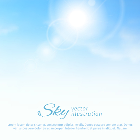 Bright summer sun and clouds. のイラスト素材
