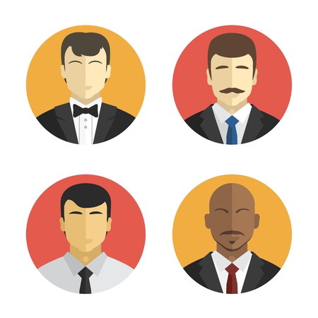 avatars of people in costumes of different nationalities. Flat designのイラスト素材