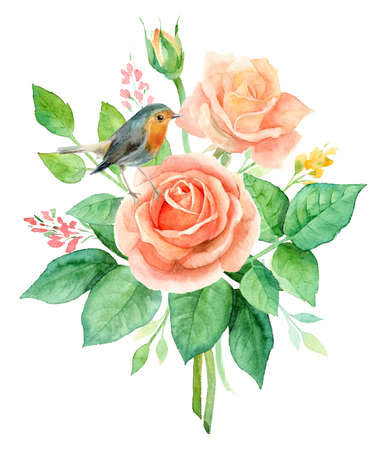 Watercolor illustration of world map in flowers. Template for DIY projects, wedding invitations, greeting cards, posters, blogs, websiteの写真素材