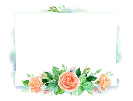 Watercolor illustration of world map in flowers. Template for DIY projects, wedding invitations, greeting cards, posters, blogs, websiteの写真素材
