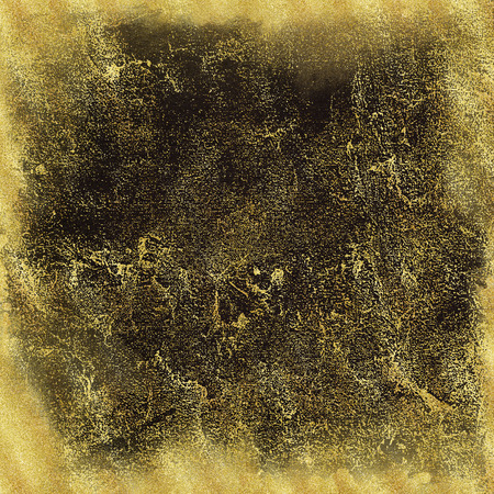 Black background with gold scuffs and spots. Template for greeting cards, logos, posters, blogs, websiteの写真素材