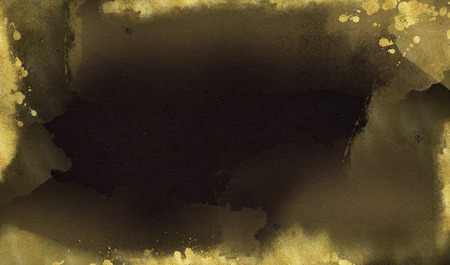 Black background with gold scuffs and spots. Template for greeting cards, logos, posters, blogs, websiteの写真素材