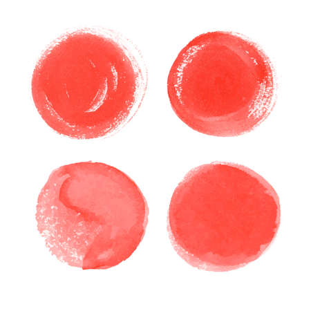 Vector Hand painted ink shape. Red hand drawn grunge circle. Graphic design element for web, corporate identity, cards, prints etc.のイラスト素材