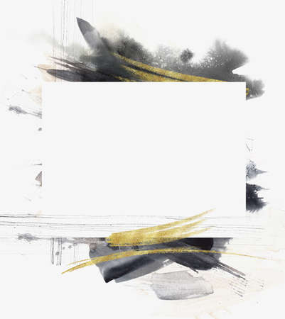 Abstract modern Gray watercolor frame. Expressive Design. Minimalistic illustration.の写真素材
