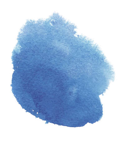 Abstract watercolor blue round spot. Texture watercolor on a white background. Isolated vector illustration.のイラスト素材