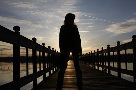 Sunset on the Dockの写真素材