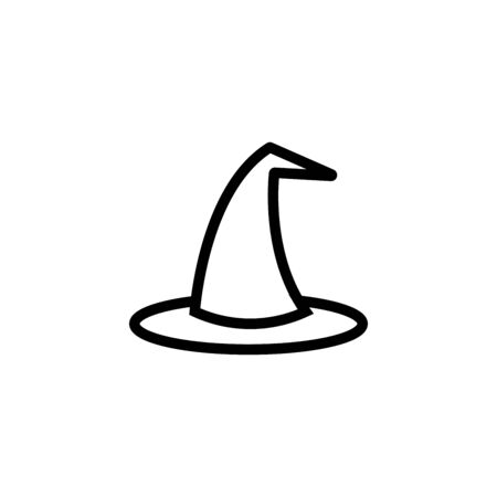 Witch hat icon line isolated on clean background. Witch hat icon concept drawing icon line in modern style. Vector illustration for your web mobile app UI design.のイラスト素材