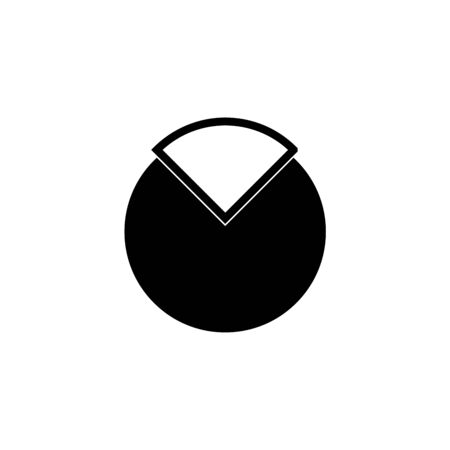 Pie chart icon vector, solid illustration, pictogram isolated on whiteのイラスト素材