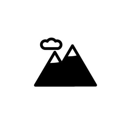 Mountains symbol. Outline mountains icon. Mountains vector illustration for graphic art.のイラスト素材