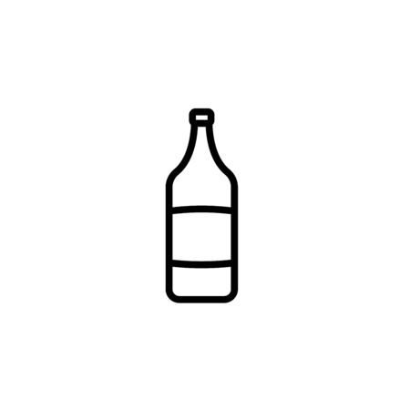 Wine bottle outline icon, modern minimal flat design style, vector illustrationのイラスト素材