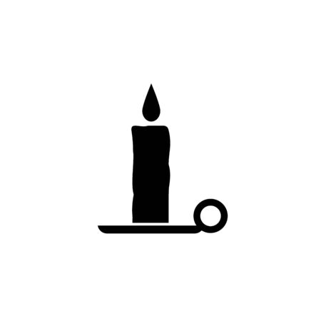 Christmas candle icon on white background. Vector illustration.のイラスト素材